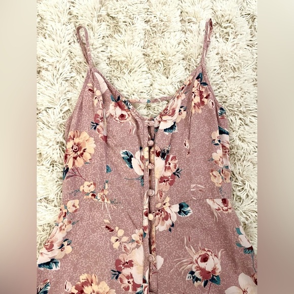 Hollister Womens Purple Floral Dress Button Down Dress Size XS - Picture 2 of 6